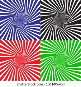 Abstract soft colored light collection. Blue, green, red, black.