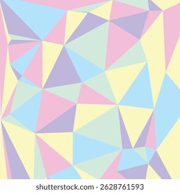 Abstract soft colorful triangular polygonal shapes background. Polygon.