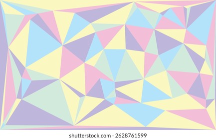 Abstract soft colorful triangular polygonal shapes background. Polygon.