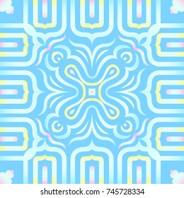 abstract soft colors contemporary pattern on blue