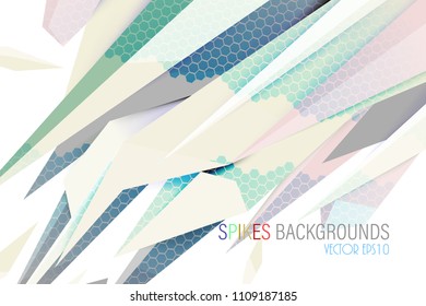 Abstract soft colors spikes scene vector design on a white background