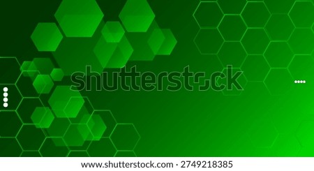 Abstract soft and dark green gradient with hexagon shapes background design. Green cyber concept. Vector illustration. EPS10