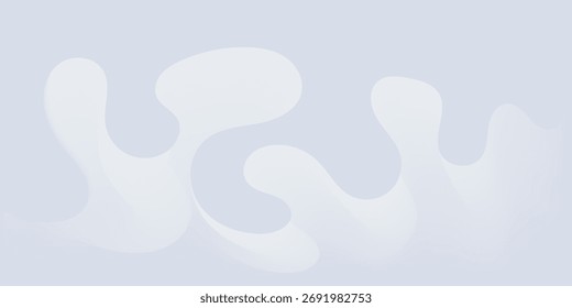Abstract soft fluid background with smooth gradient shapes in light gray tones, minimalist modern design