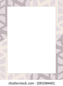 Abstract soft frame concept poster design template with geometric shapes background.