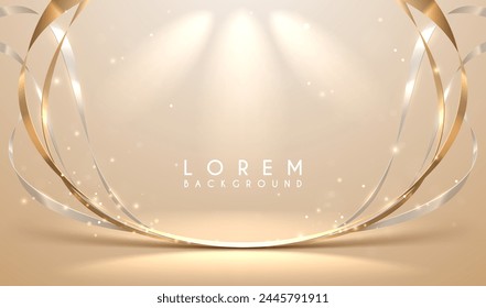 Abstract soft gold ribbons background