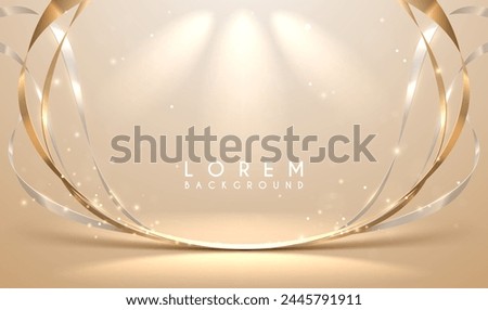 Abstract soft gold ribbons background