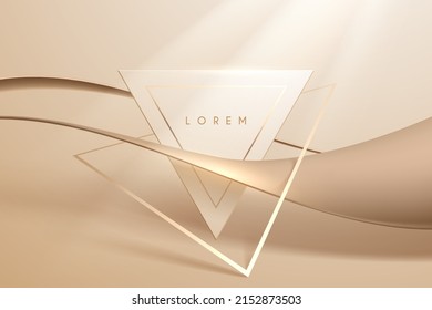 Abstract soft gold shapes with light effect