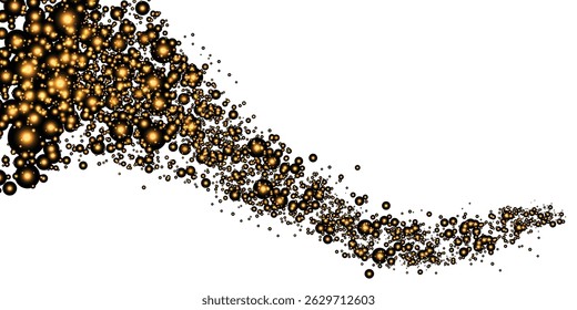 Abstract soft gold sparkle shiny with black background. Glowing elegant frame .white background with glowing golden bokeh circles. Elegant light frame design.