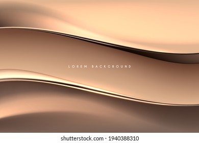 Abstract soft gold wave background