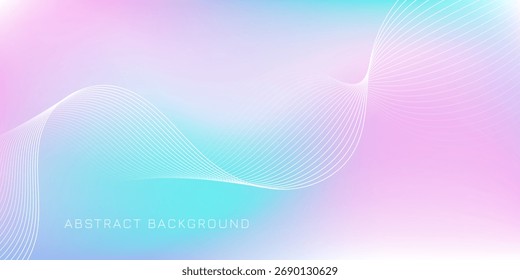 Fundo de gradiente suave abstrato com ondas listradas. Design para um banner com espaço para cópia, cartão postal ou site da Web. Ilustração vetorial.