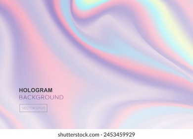 Abstract soft gradient rainbow hologram pride background, holographic design, vector illustration