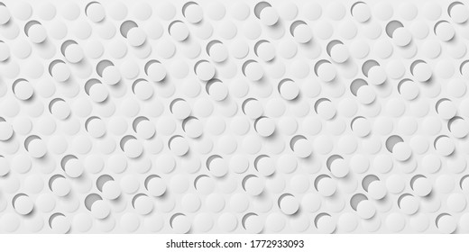 Resumen 3D gris suave sobre fondo de corte redondo de papel blanco. Textura de círculo moderna. Ilustración vectorial Eps10.