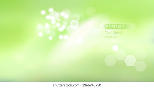 Abstract soft green background. Blurred pattern and bokeh effects. Spring mood.