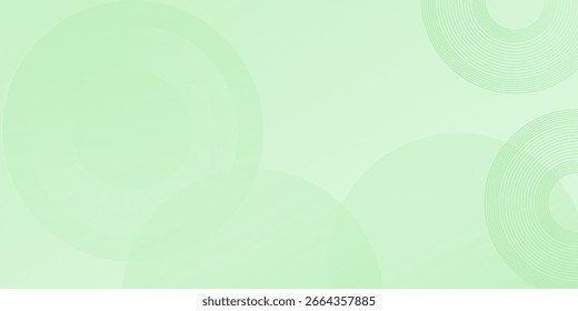 Abstract soft green Background in Gradient green and white Tones with Circles. Geometric Efek Style Circle, wallpaper background. 