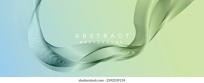 abstract soft green and blue gradient flowing wave background, elegant smooth digital art, modern technology style for creative business design concepts