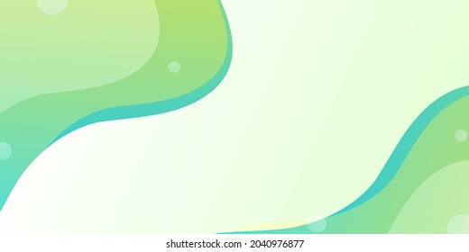 Resumen de fondo de ondas de fluido verde suave para la plantilla de diseño de pancartas. Vector
