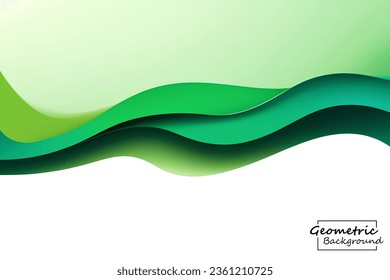 Abstract soft green geometric. Isolated on white background. Vector illustration.