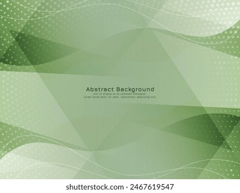 Abstract soft green modern wave style geometric background vector