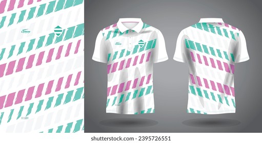 abstract soft green and pink polo sport shirt sublimation jersey template