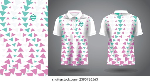 abstract soft green and pink polo sport shirt sublimation jersey template