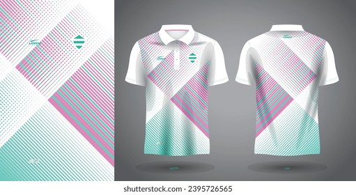 plantilla abstracta de jersey de deporte de polo suave verde y rosa