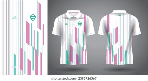 abstract soft green and pink polo sport shirt sublimation jersey template