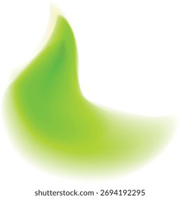 Abstract soft green watercolor brush stroke on white background with gentle gradient