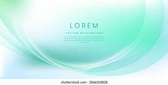 Abstract soft green wavy and curved line overlapping background with copy space for text. You can use for ad, poster, template, business presentation. Vector illustration