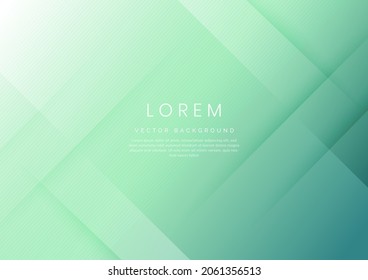 Abstract soft green and white geometric diagonal overlay layer background. You can use for ad, poster, template, business presentation. Vector illustration