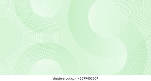 Abstractas tono minimalista degradado verde y blanco suave con círculos. Fondo verde suave simple. Estilo de efecto de círculo geométrico