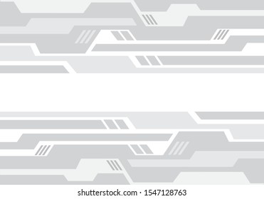 Abstract soft grey tone geometric circuit pattern on white design modern futuristic technology background vector illustration.