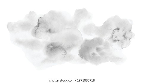 Abstract soft grey watercolor stain shape