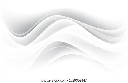 Resumen de ilustración vectorial de fondo de la curva de onda blanca suave.