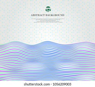 Abstract of soft harmony gradient blue wave lines, wavy stripes pattern, soft dots background, illustration vector eps10