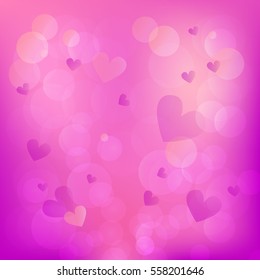 Abstract Soft Hearts for Valentines Day Background Design. Vector Illustration.
