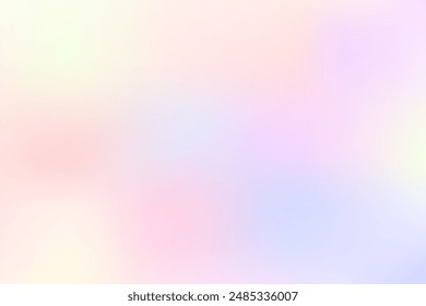 Abstract soft light gradient background in pastel rainbow color. Iridescent blur holographic backdrop.