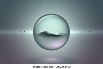 Abstract soft light liquid sphere background