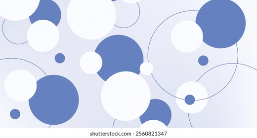 Abstract soft light with white and blue bubble ball background. Trendy minimal design. Vector illustration