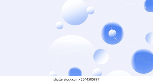 Luz suave Abstractas con fondo blanco y azul de la bola de la burbuja. Diseño minimalista de moda. Ilustración vectorial