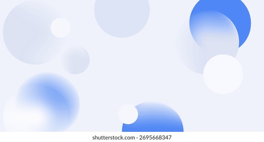 Luz suave Abstractas con fondo blanco y azul de la bola de la burbuja. Diseño minimalista de moda. Ilustración vectorial