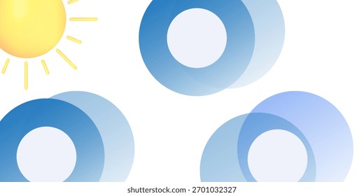 Abstract soft light with white and blue bubble ball background. Trendy minimal design. Vector illustration