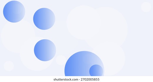 Abstraktes, weiches Licht mit weißem und blauem Blasenballhintergrund. Trendy minimales Design. Vektorgrafik