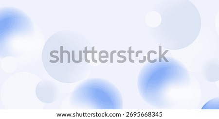 Abstract soft light with white and blue bubble ball background. Trendy minimal design. Vector illustration