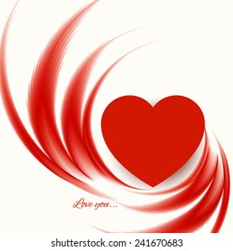 Abstract soft lovely wave background with red heart