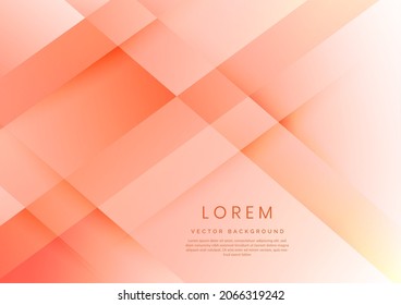 Abstract soft orange geometric diagonal overlay layer background. You can use for ad, poster, template, business presentation. Vector illustration