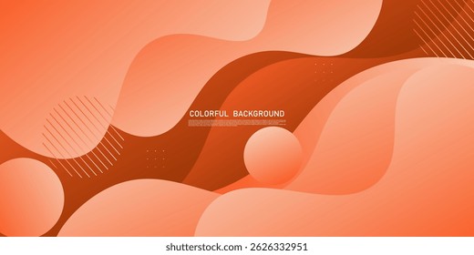 abstract soft orange liquid color, with simple light wave shape decoration background. eps10 vector