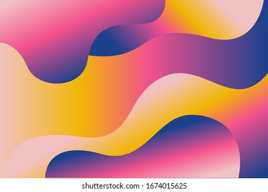 Abstract soft pastel gradient background vector template with fluid  shapes
