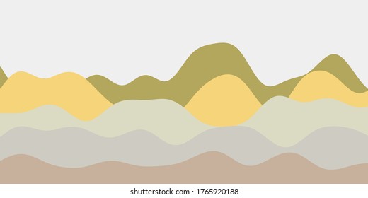 Abstract soft pastel hills background. Colorful waves artistic vector illustration.