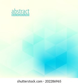 Abstract soft pattern with blue and turquoise triangles. Vector