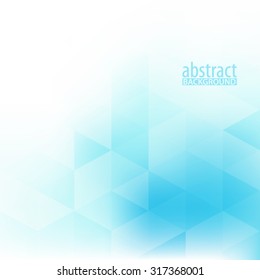 Abstract soft pattern with bright blue triangles on white background. Vector